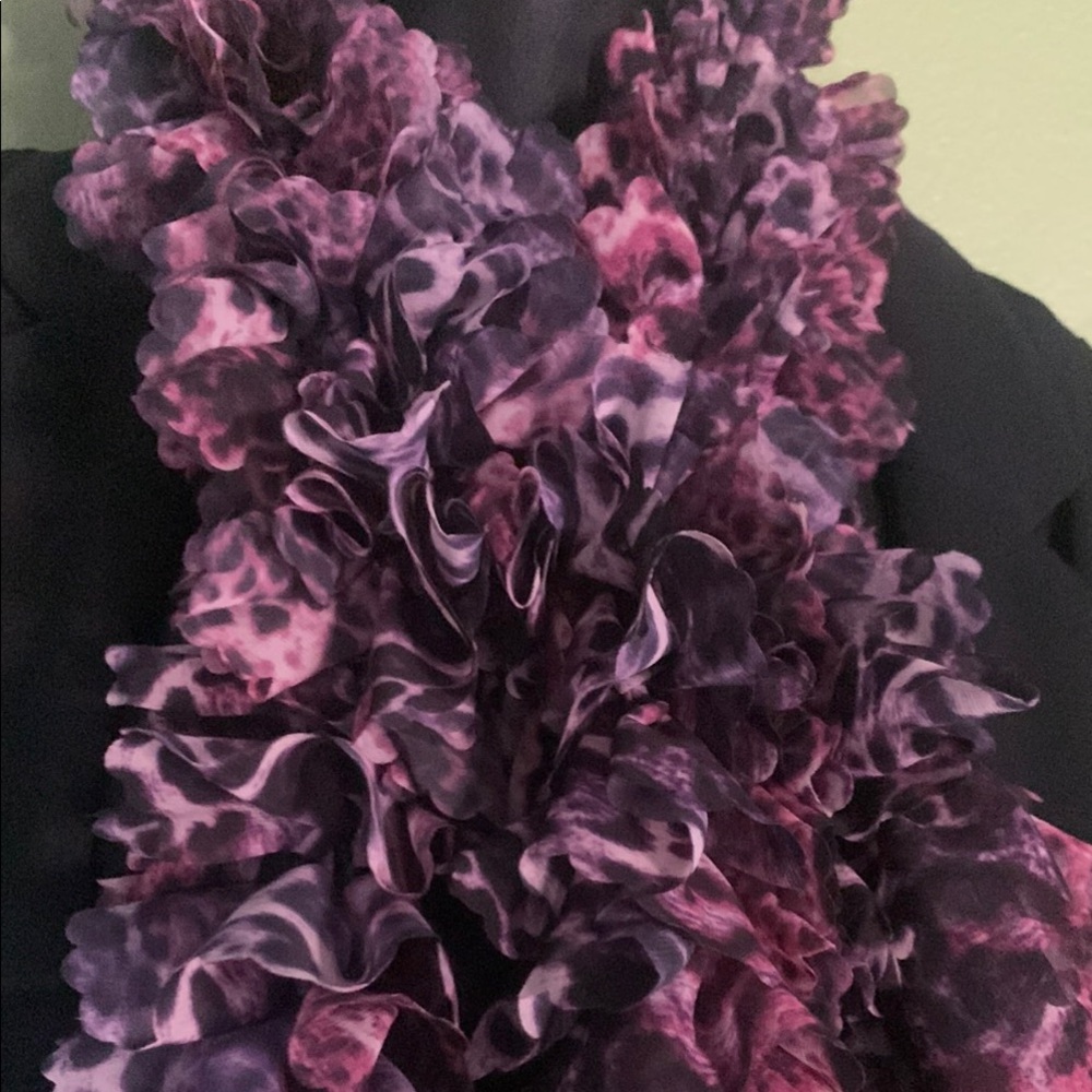 Elegant Pink Ruffled Scarf